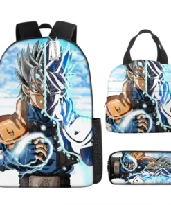 Naruto SchoolBag Anime Backpack Cartoon Lunch Bag Pencil Bag 3PCS