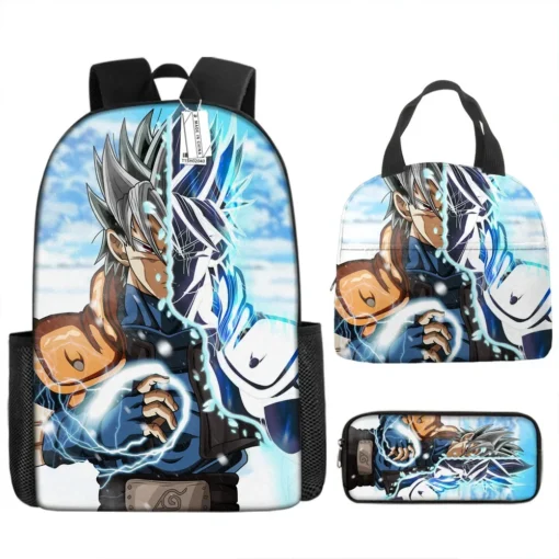 Naruto SchoolBag Anime Backpack Cartoon Lunch Bag Pencil Bag 3PCS